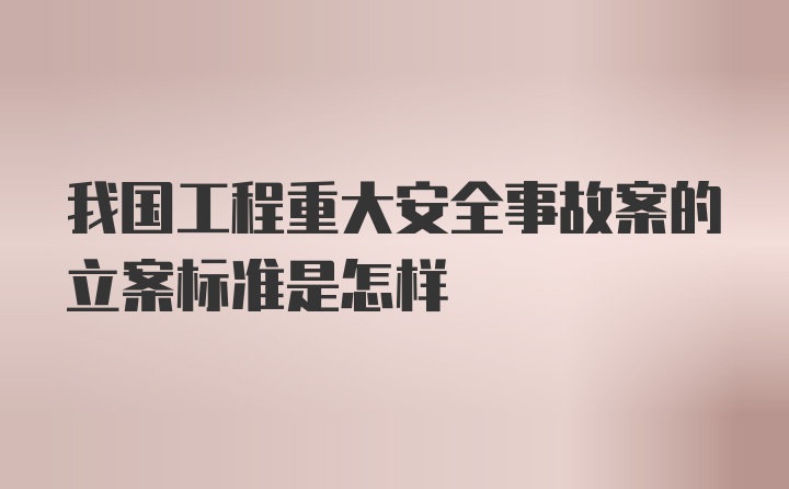 我国工程重大安全事故案的立案标准是怎样