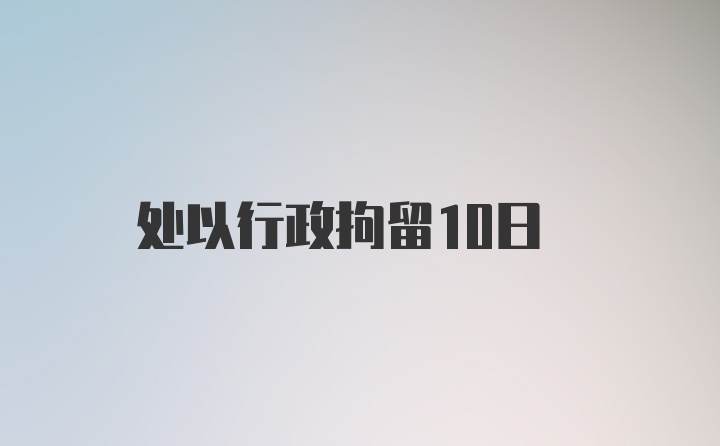 处以行政拘留10日