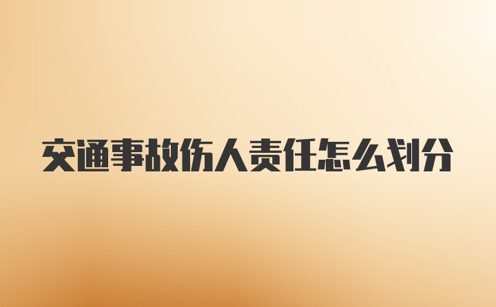 交通事故伤人责任怎么划分