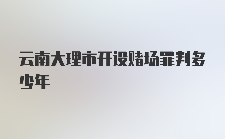 云南大理市开设赌场罪判多少年