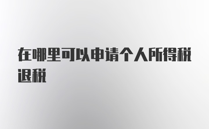 在哪里可以申请个人所得税退税