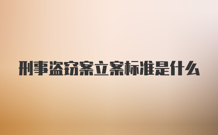 刑事盗窃案立案标准是什么