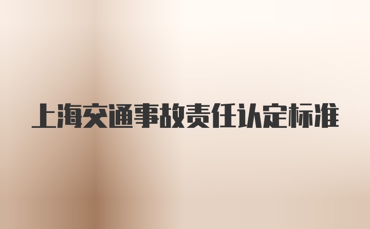 上海交通事故责任认定标准