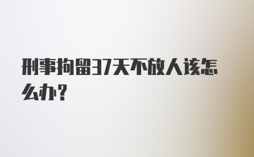 刑事拘留37天不放人该怎么办?