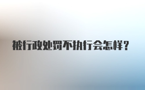 被行政处罚不执行会怎样？