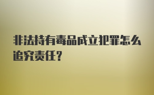 非法持有毒品成立犯罪怎么追究责任？