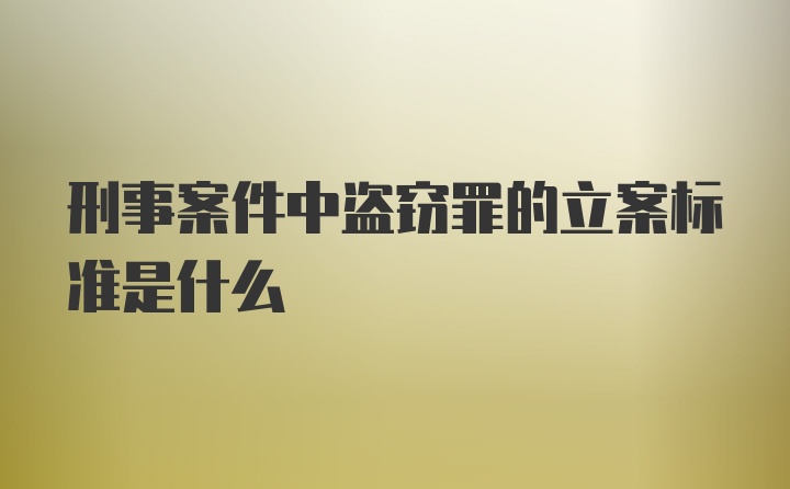 刑事案件中盗窃罪的立案标准是什么