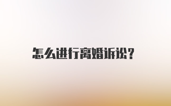 怎么进行离婚诉讼？