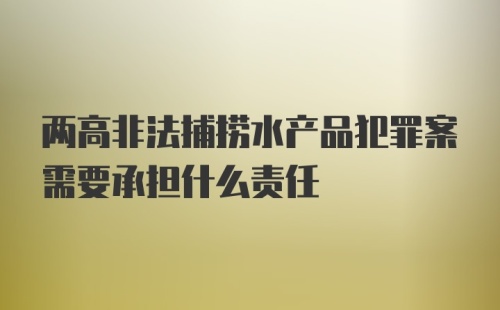 两高非法捕捞水产品犯罪案需要承担什么责任