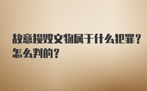 故意损毁文物属于什么犯罪？怎么判的？