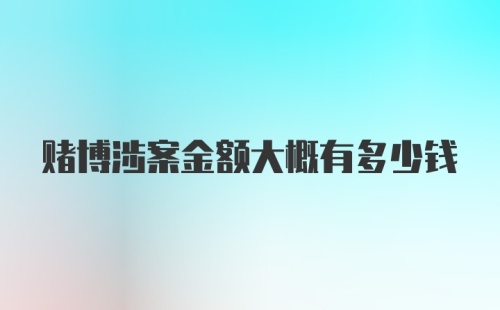 赌博涉案金额大概有多少钱