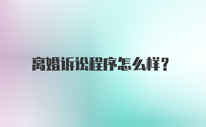 离婚诉讼程序怎么样？