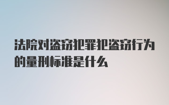 法院对盗窃犯罪犯盗窃行为的量刑标准是什么