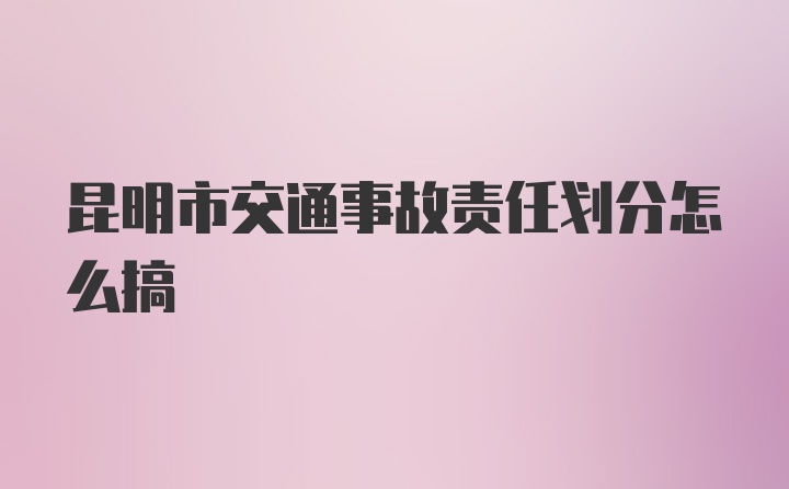 昆明市交通事故责任划分怎么搞