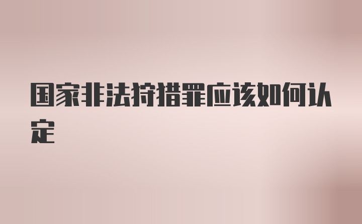 国家非法狩猎罪应该如何认定