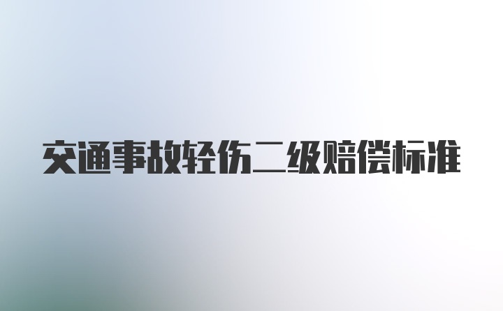 交通事故轻伤二级赔偿标准