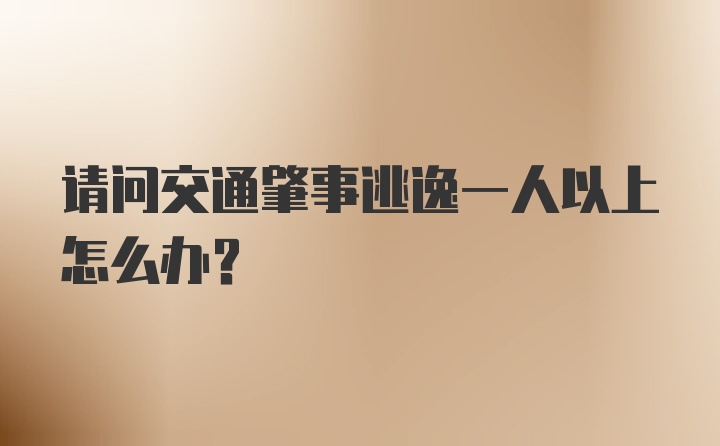 请问交通肇事逃逸一人以上怎么办？