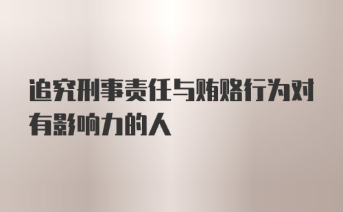 追究刑事责任与贿赂行为对有影响力的人