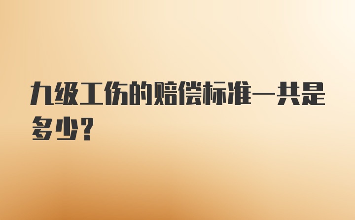 九级工伤的赔偿标准一共是多少？