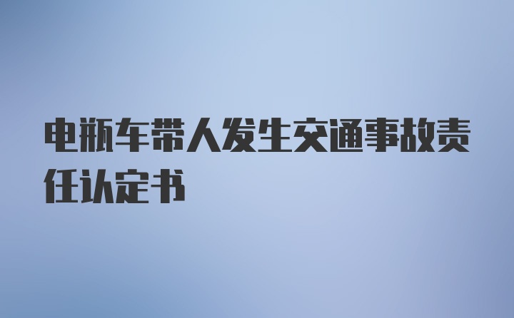 电瓶车带人发生交通事故责任认定书