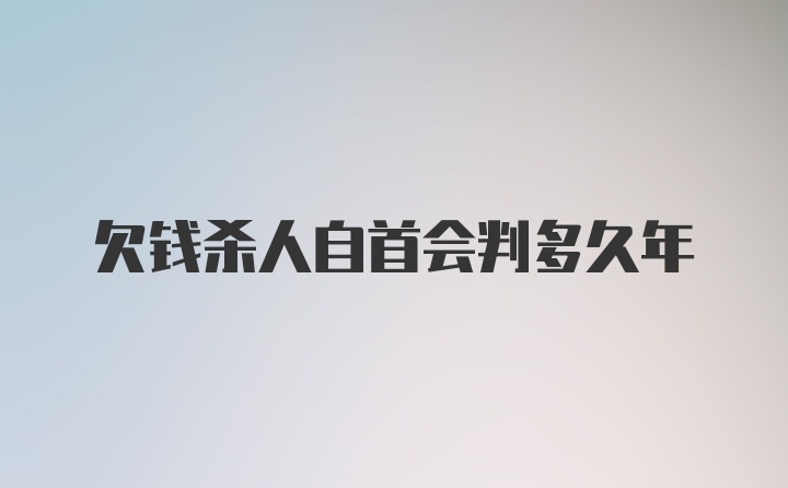 欠钱杀人自首会判多久年