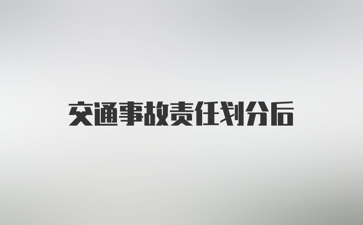 交通事故责任划分后