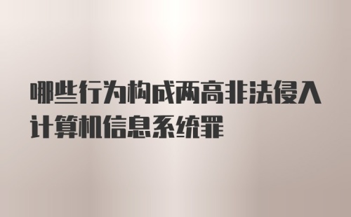 哪些行为构成两高非法侵入计算机信息系统罪