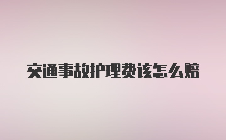 交通事故护理费该怎么赔