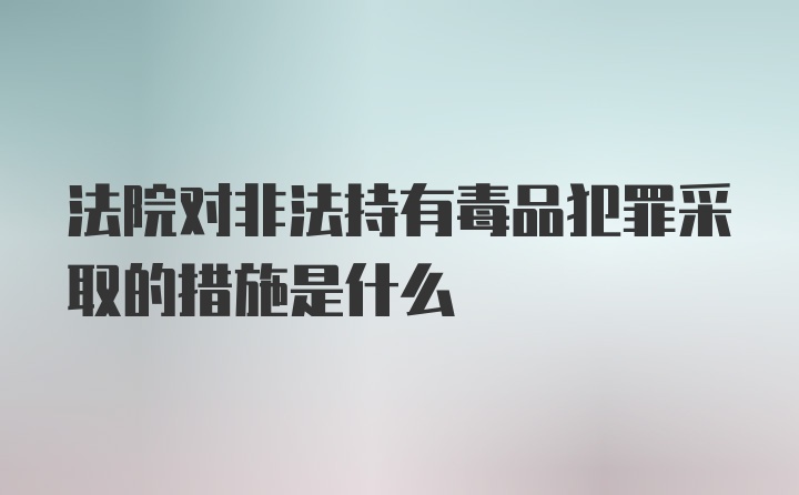 法院对非法持有毒品犯罪采取的措施是什么