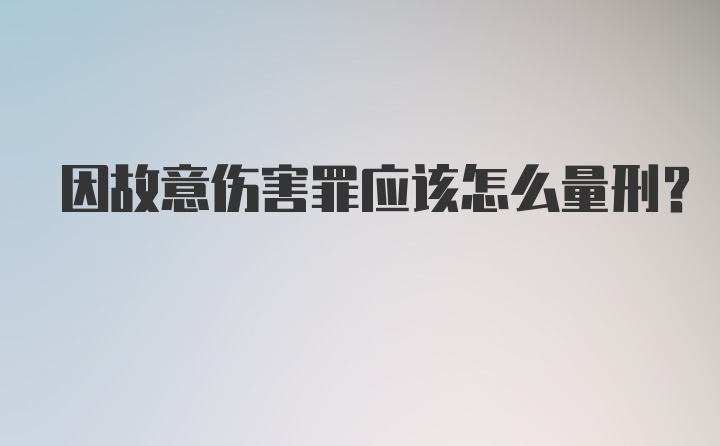 因故意伤害罪应该怎么量刑?