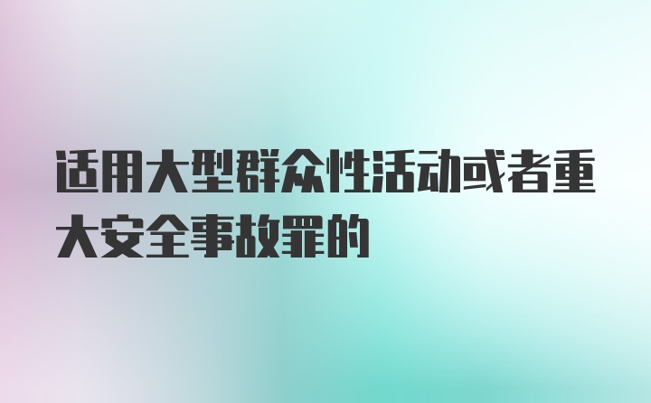 适用大型群众性活动或者重大安全事故罪的