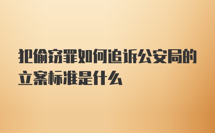 犯偷窃罪如何追诉公安局的立案标准是什么