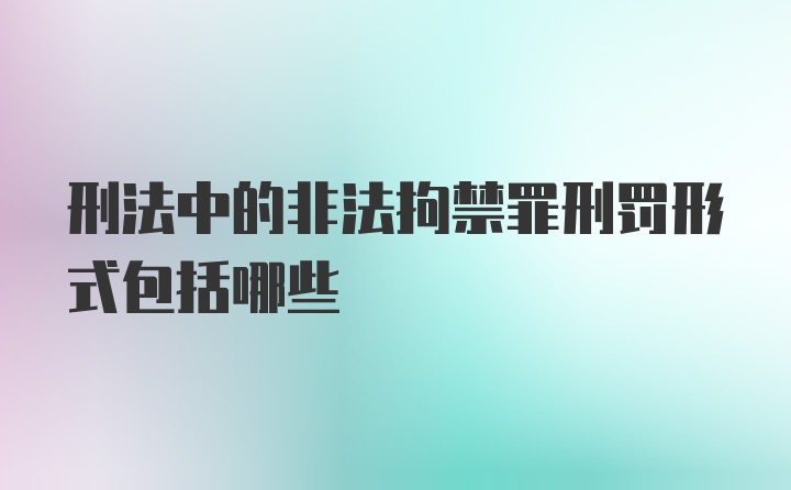 刑法中的非法拘禁罪刑罚形式包括哪些