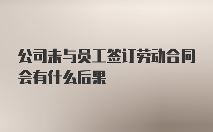 公司未与员工签订劳动合同会有什么后果