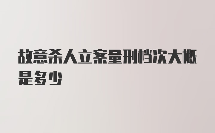 故意杀人立案量刑档次大概是多少