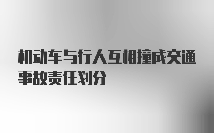 机动车与行人互相撞成交通事故责任划分