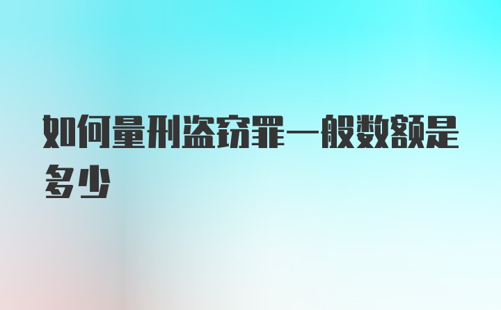 如何量刑盗窃罪一般数额是多少