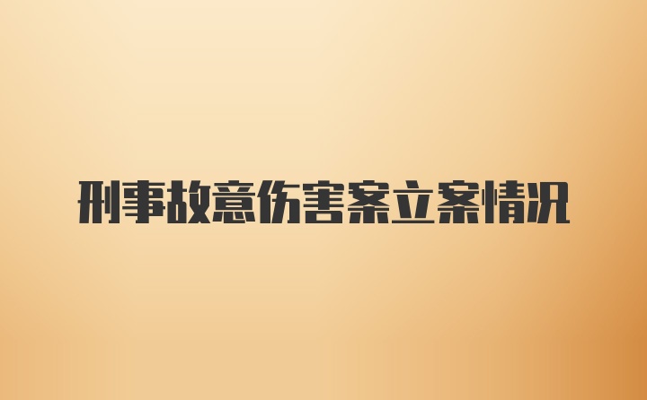 刑事故意伤害案立案情况