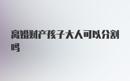 离婚财产孩子大人可以分割吗