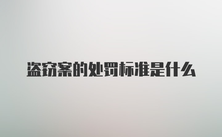 盗窃案的处罚标准是什么