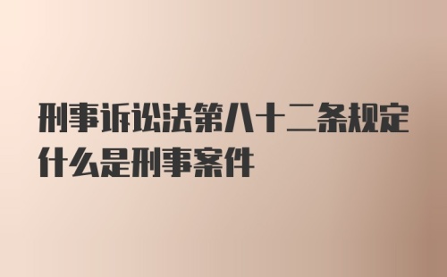 刑事诉讼法第八十二条规定什么是刑事案件