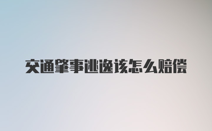 交通肇事逃逸该怎么赔偿