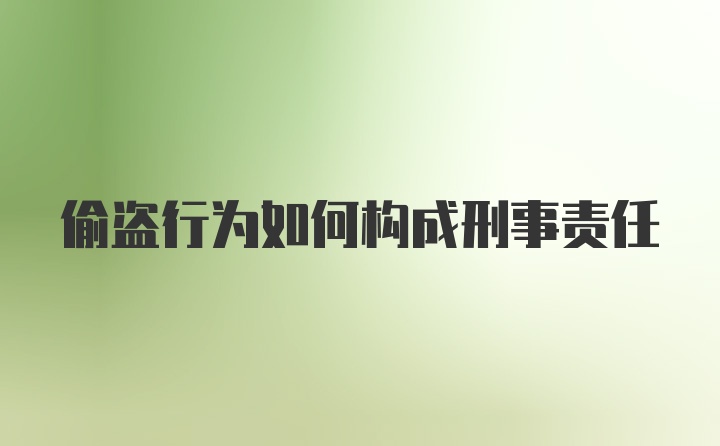 偷盗行为如何构成刑事责任