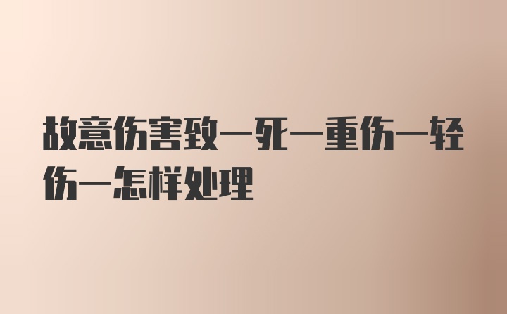 故意伤害致一死一重伤一轻伤一怎样处理