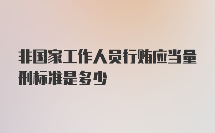 非国家工作人员行贿应当量刑标准是多少