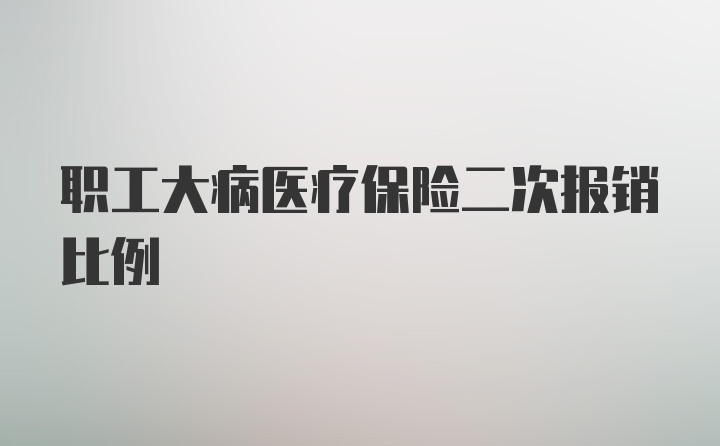 职工大病医疗保险二次报销比例