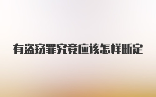 有盗窃罪究竟应该怎样断定