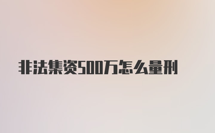 非法集资500万怎么量刑