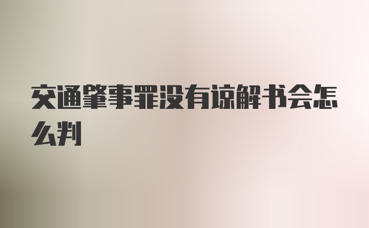 交通肇事罪没有谅解书会怎么判