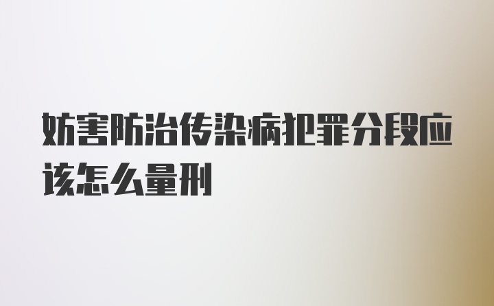 妨害防治传染病犯罪分段应该怎么量刑